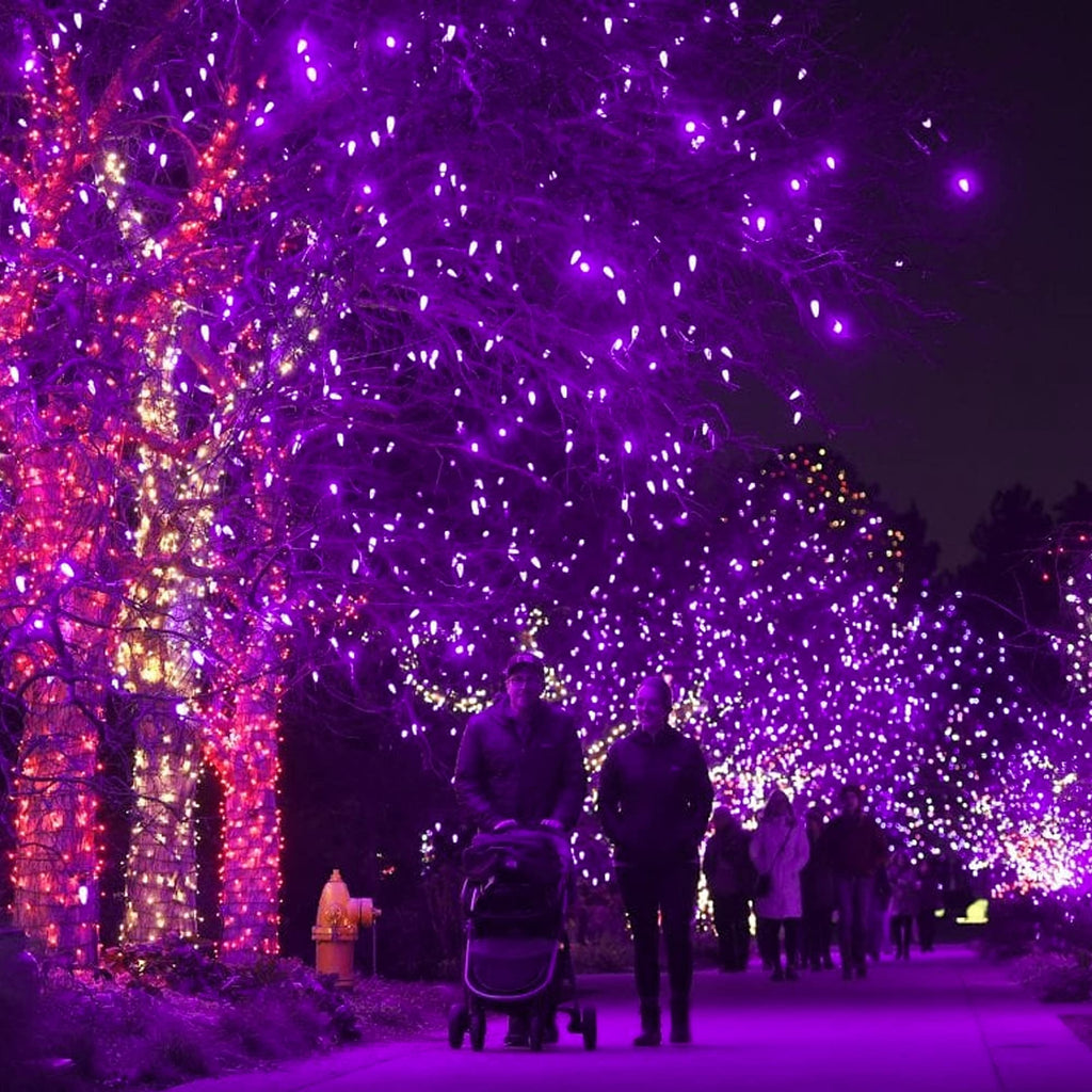 300-LED connectable outdoor string light, 100ft, purple