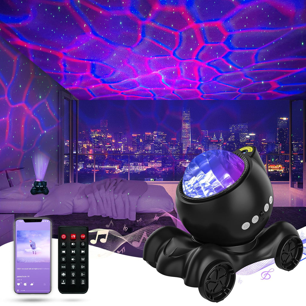 Galaxy star projector night light with Bluetooth speaker and white noise