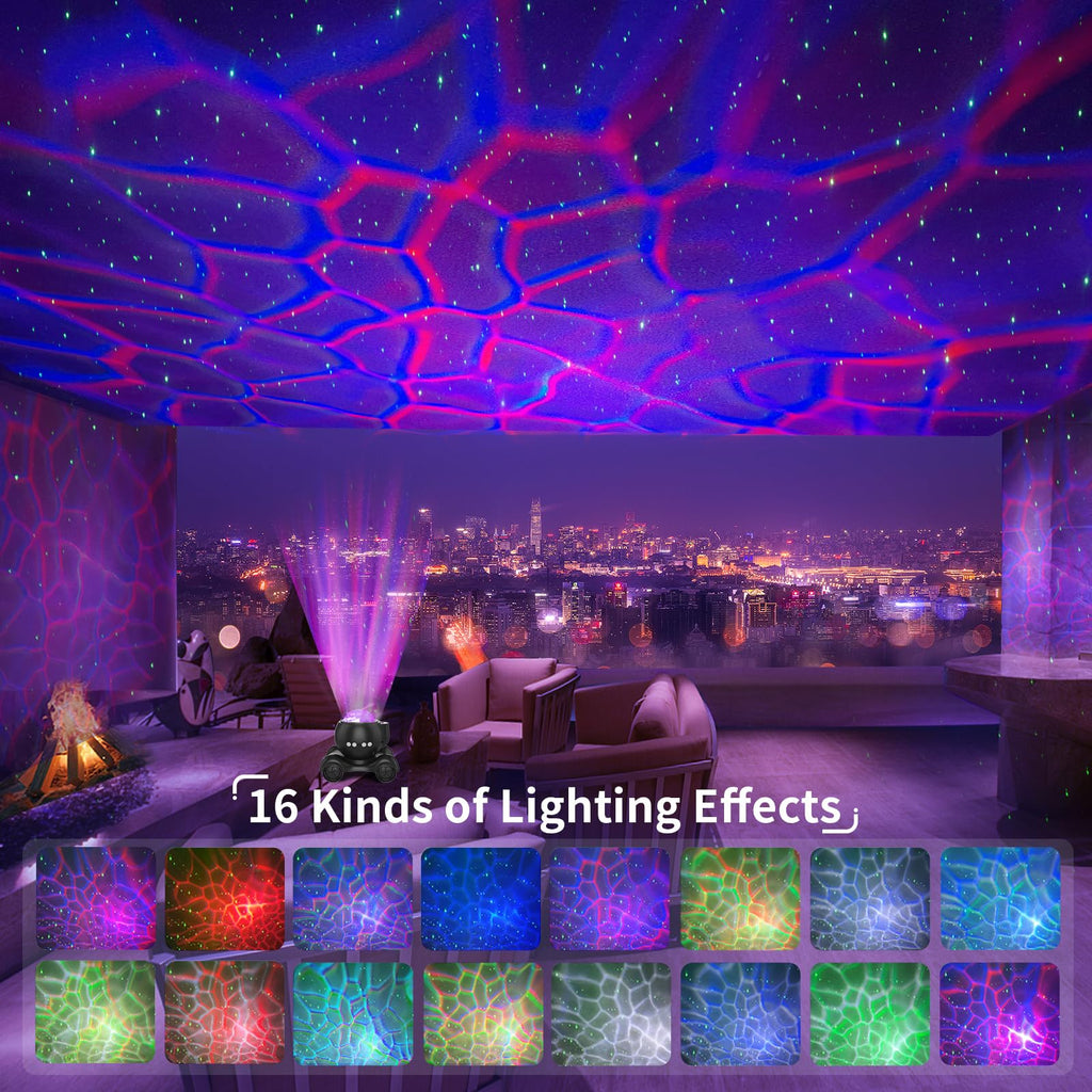 Galaxy star projector night light with Bluetooth speaker and white noise