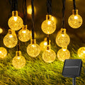 Solar crystal globe outdoor string light, 36ft 60 LED, 8 modes