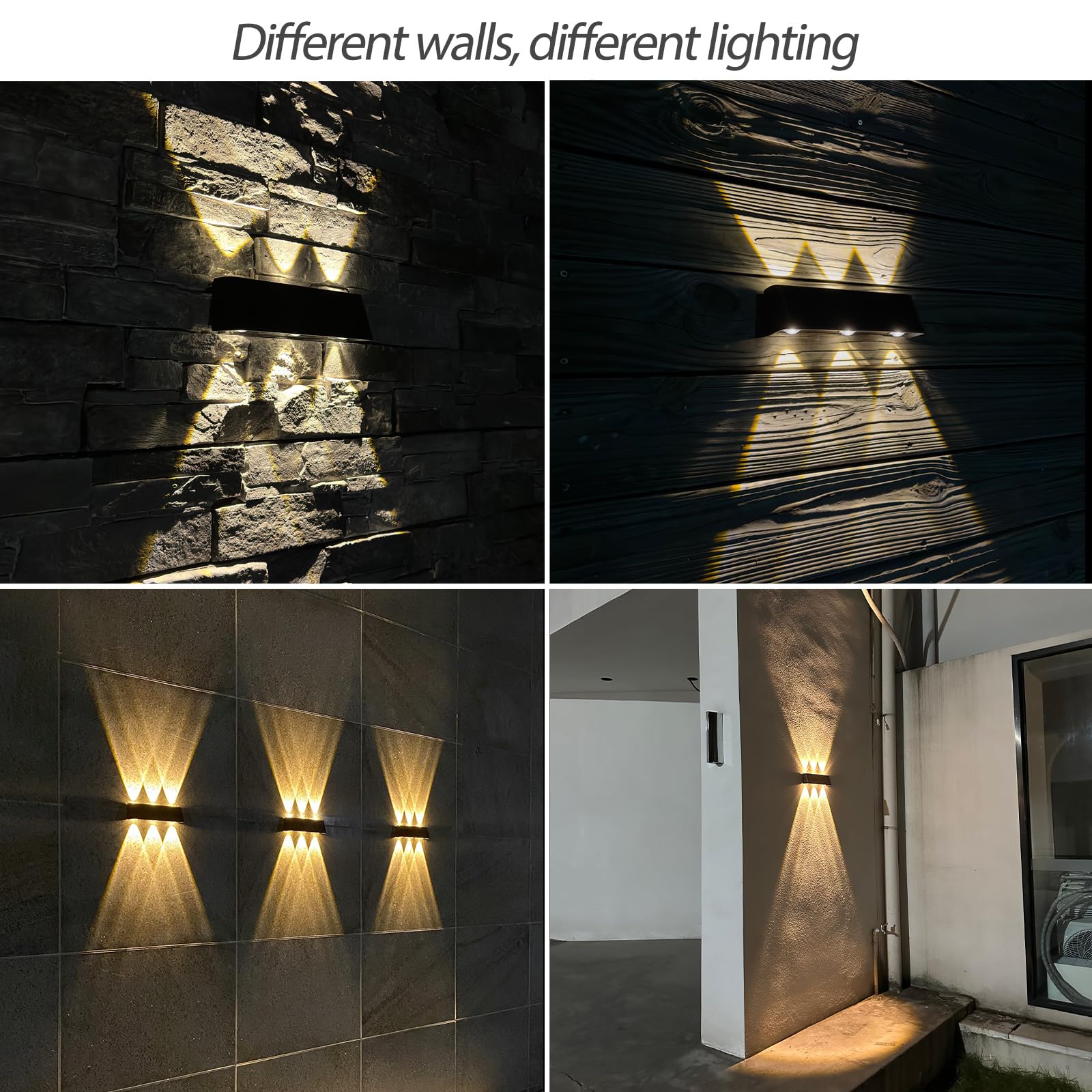 Mrzxy Solar Wall Sconce Up Down – Waterproof Aluminum, 300LM, 3000K Warm White, Dusk to Dawn for Porch & Yard