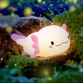 Rechargeable axolotl night light for kids, silicone bedside lamp
