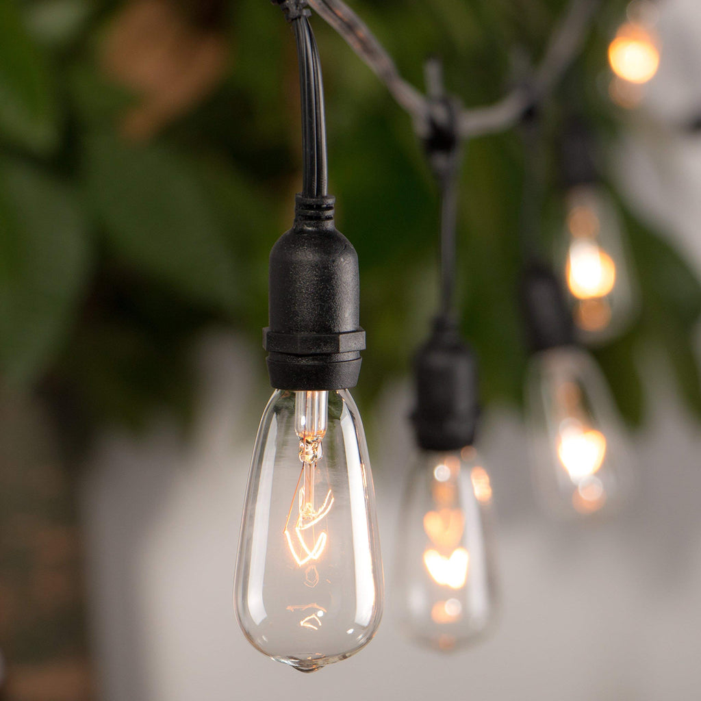 10-Pack Edison Replacement Bulbs – 7W E17 Screw Base ST40 Clear Glass Warm White for Outdoor String Lights