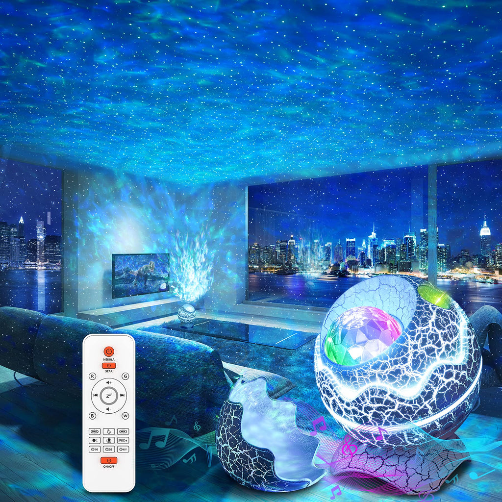 Galaxy Star Projector Night Light with Bluetooth Speaker & White Noise for Bedroom Decor