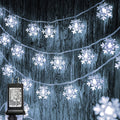 100 LED Snowflake String Light, 49Ft Waterproof Plug-In, 8 Modes