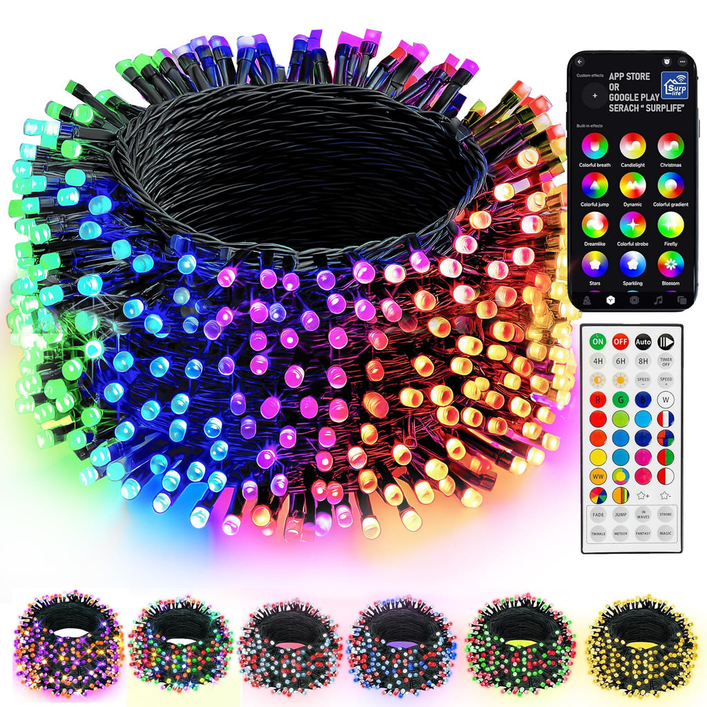 98-ft RGB color-changing outdoor string lights with app and remote control