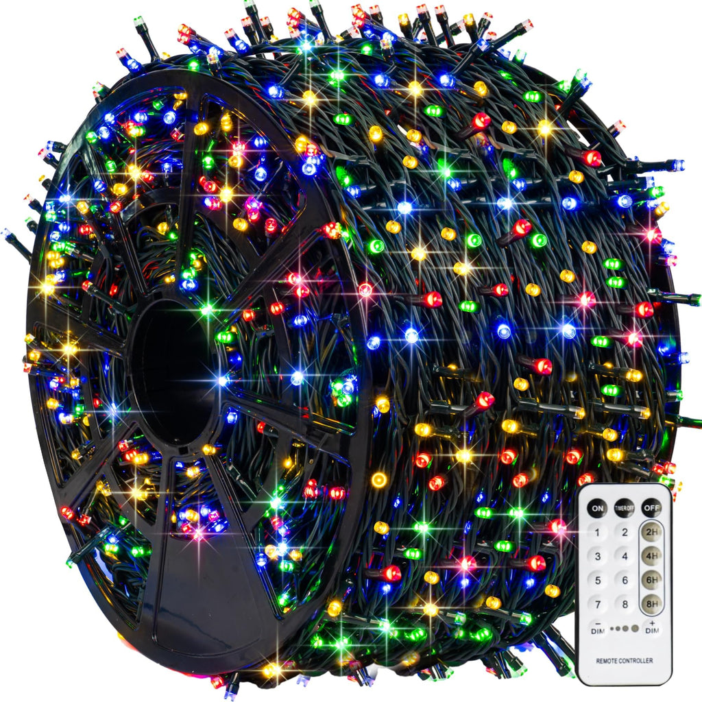 328-ft 1000-LED multicolor outdoor Christmas string lights with 8 modes