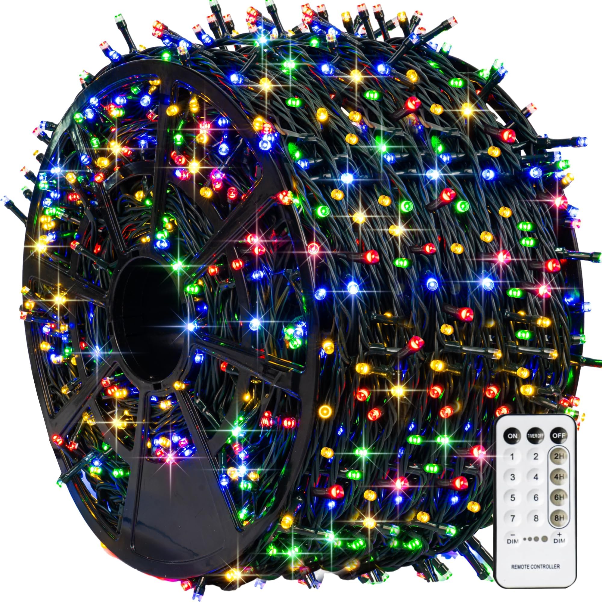 328-ft 1000-LED multicolor outdoor Christmas string lights with 8 modes
