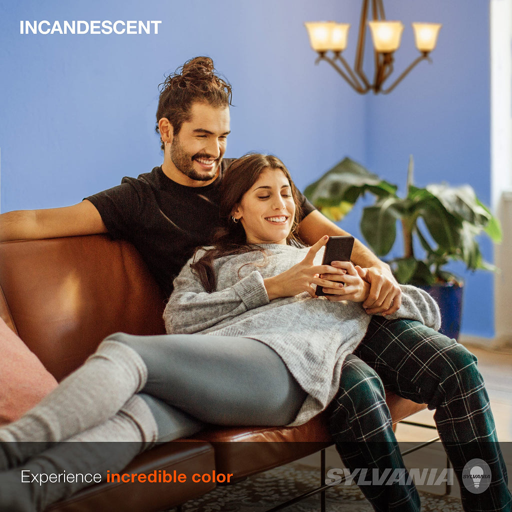 6-Pack Sylvania Double Life Incandescent B10 Bulbs – 40W Dimmable, Candelabra Base, 285 Lumens, Frosted for Chandeliers & Fixtures