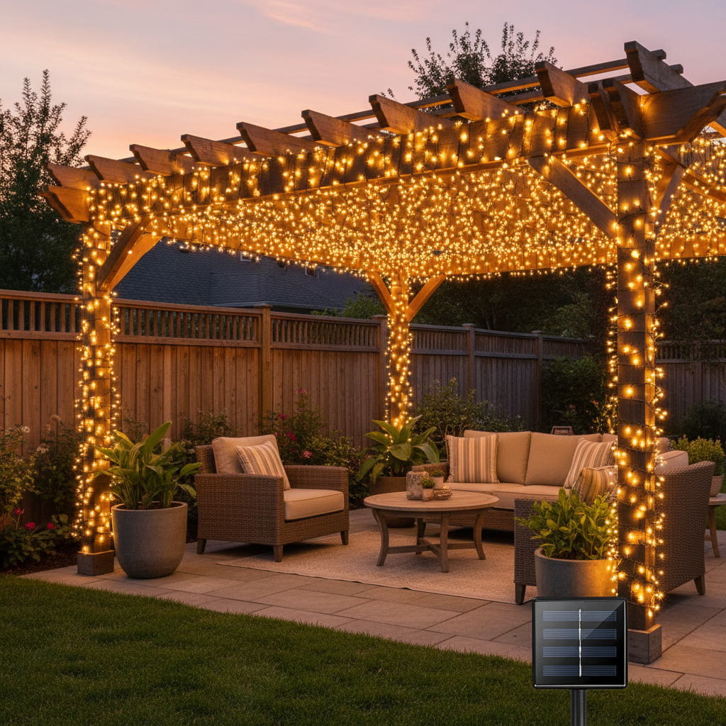 2-Pack 480 LED Solar String Lights Outdoor – 170 FT, 8 Modes, Waterproof for Christmas Tree & Party Decorations (Warm White)