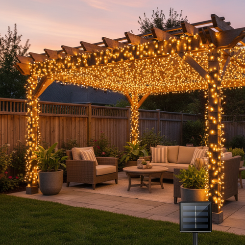 2-Pack 480 LED Solar String Lights Outdoor – 170 FT, 8 Modes, Waterproof for Christmas Tree & Party Decorations (Warm White)