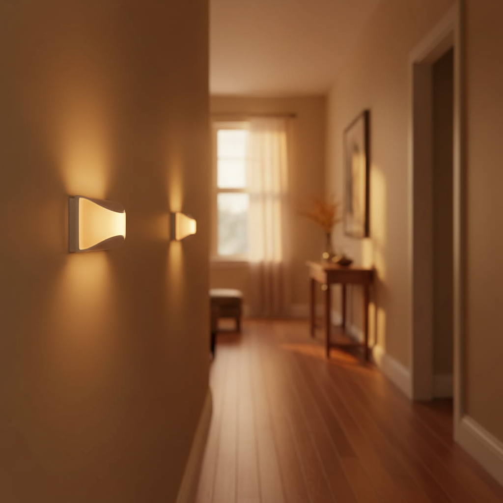 2-Pack LED Night Light Wireless Battery Powered – Dusk to Dawn, Amber Sleep Friendly, Auto On/Off for Stairs & Hallways