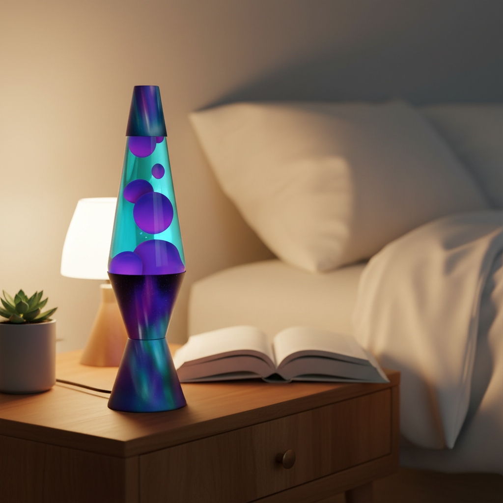 14.5" Lava Motion Lamp Aurora Borealis – Purple Wax, Blue Liquid, 25W Classic Retro Design for Bedroom & Living Room