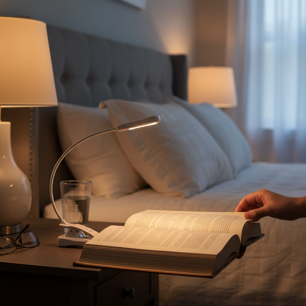 Vekkia Rechargeable Book Light LED – 3000K Warm Light, Eye-Safe, Lightweight Clip-On Design for Reading in Bed & Travel