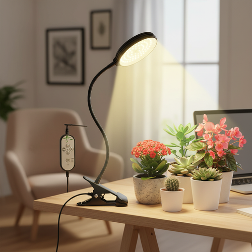 15W LED Grow Light Full Spectrum – Sunlike, Timer Auto On/Off 4/8/12H, 5 Dimmable Levels, Waterproof for Indoor Plants