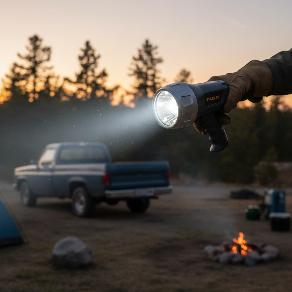 STANLEY SL3HS LED Spotlight Flashlight Rechargeable – 900 Lumens, Ultra Bright, Lithium Ion Battery for Outdoor & Emergency