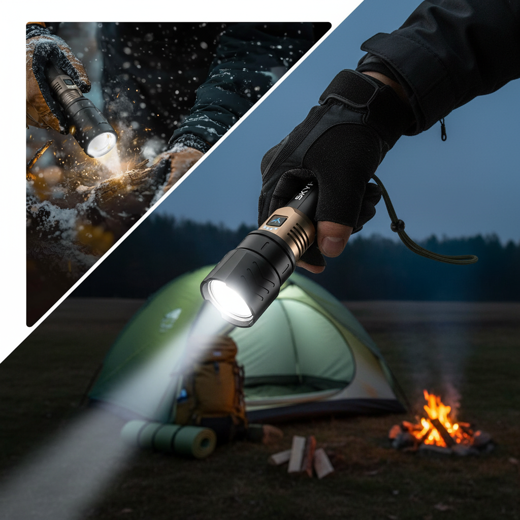 SKYFIRE LED Flashlight 3000LM Rechargeable – Zoomable, Waterproof, 4 Modes with Ignition Lens for Camping & Tactical