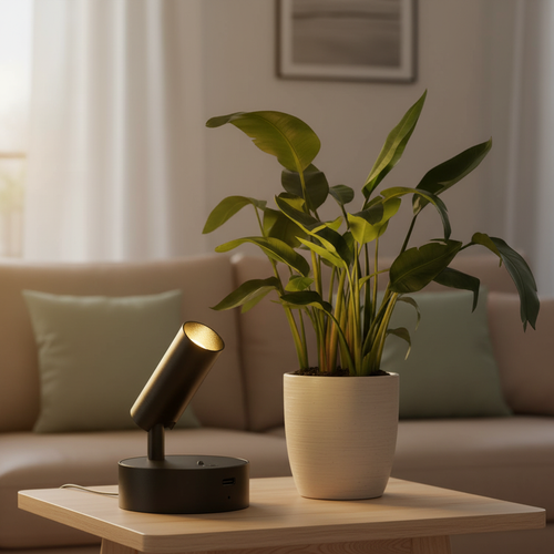 1-Pack LED Spotlight Indoor with Remote – 3000mAh Rechargeable, 3 Color Temps, Dimmable, Wireless for Plant & Artwork Lighting