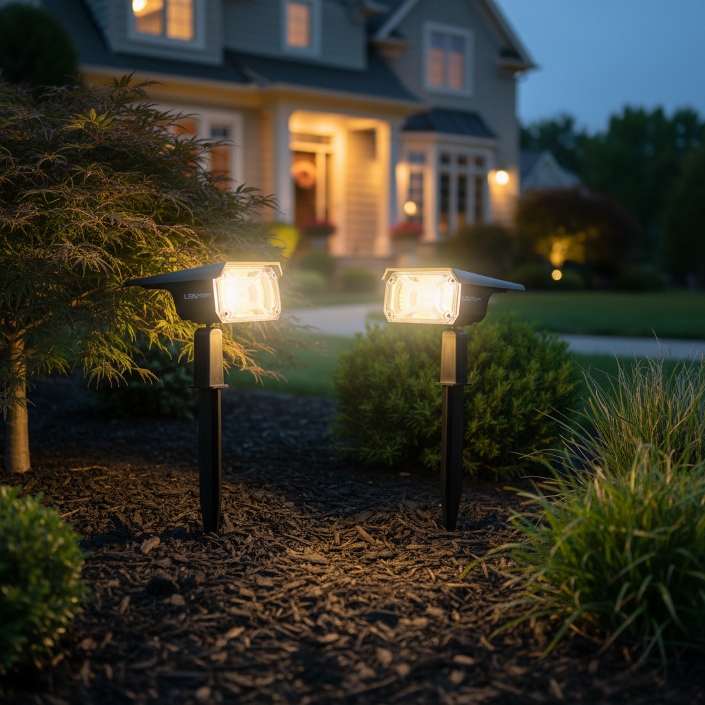 2-Pack LEREKAM Solar Spot Lights – 40 LED, IP65 Waterproof, USB & Solar Powered, Auto On/Off for Yard & Landscape