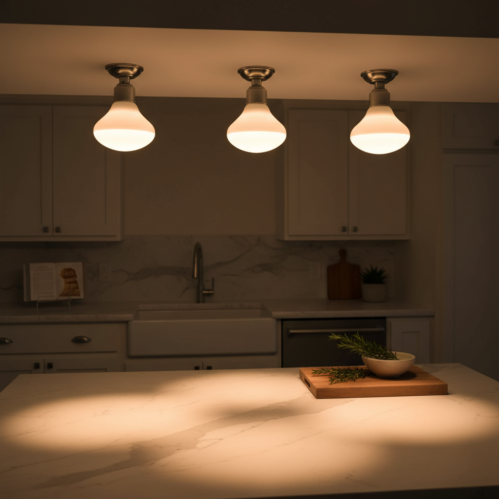 3-Pack BR30 Flood Light Bulbs – 65W Incandescent, 120V, Indoor Recessed Lighting for Living Room & Kitchen