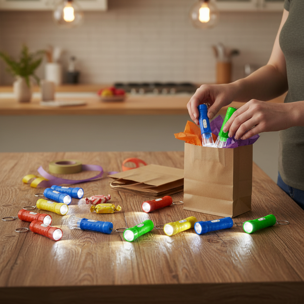 100-Pack Mini LED Flashlight Keychains – Assorted Colors, Bulk Torch Keyrings, Compact & Portable for Party Favors & Camping