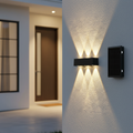 Mrzxy Solar Wall Sconce Up Down – Waterproof Aluminum, 300LM, 3000K Warm White, Dusk to Dawn for Porch & Yard