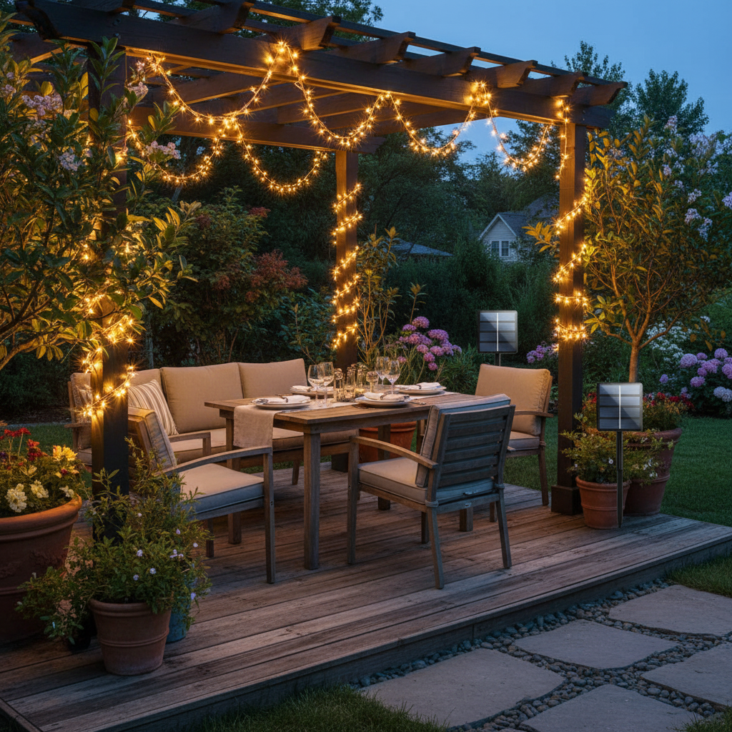 2-Pack 200 LED Solar Fairy Lights Outdoor – 8 Modes, 66FT, Super Bright Oversize Beads for Garden & Patio