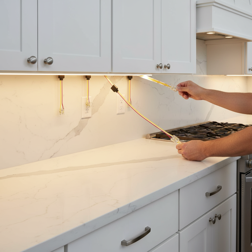 PAUTIX 10-Piece 10mm COB LED Strip Connectors – 3 Pin Solderless, Dual End Extensions, DC Plug Wires for CCT Tunable Strip Lights