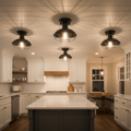 3-Pack Flush Mount Ceiling Light – Industrial Farmhouse, Rustic Copper Metal Cage, E26 Base for Kitchen Hallway Foyer