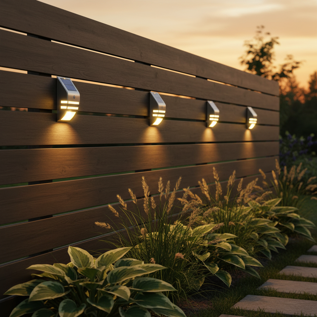 4-Pack Solar Fence Lights Stainless Steel – Motion Sensor, Waterproof IP65, Warm White for Deck, Patio & Garden