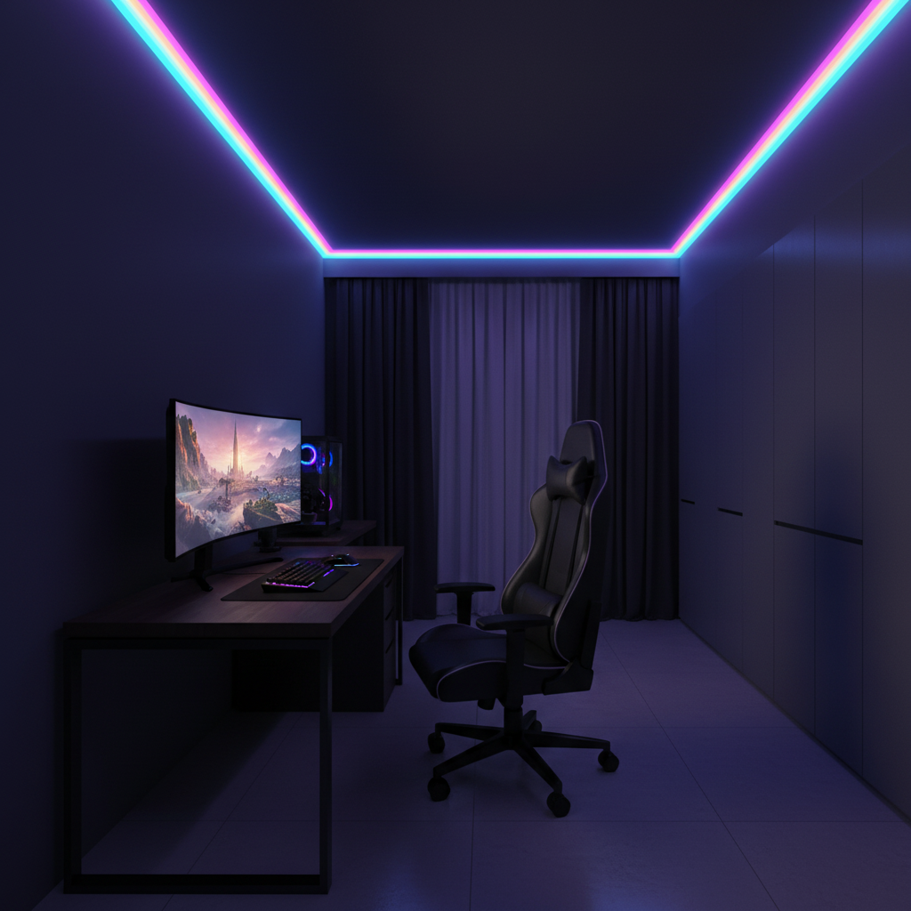 16.4FT LED Neon Rope Lights RGB – IP68 Waterproof, App & Remote Control, Dimmable for Gaming Room & Bedroom Decor