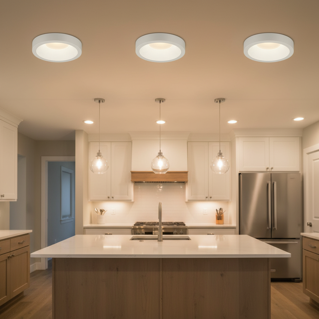 Elite LED Retrofit Baffle Trim 5/6" – CCT Color Selector 2700K/3000K/3500K/4000K/5000K, White for Recessed Lighting