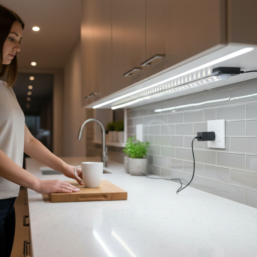 Sensky Motion Sensor LED Strip Light Kit – 8.2FT, 6000K Cool White, FCC Listed, Under Cabinet & Gun Safe Lighting