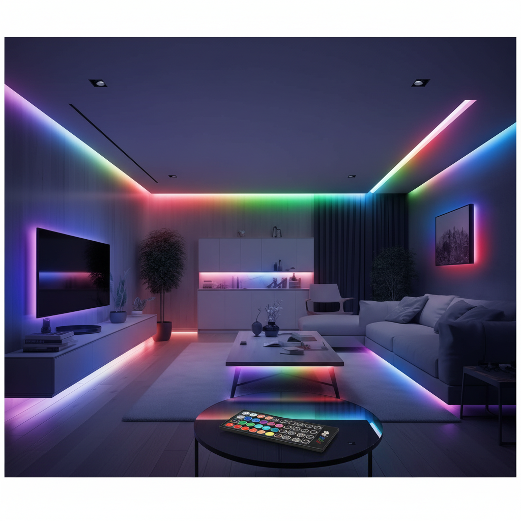 2-Pack LED Strip Lights 65.6FT – RGB Color Changing, Dimmable 5050, Remote Control, Self-Adhesive for Home & Party Decor