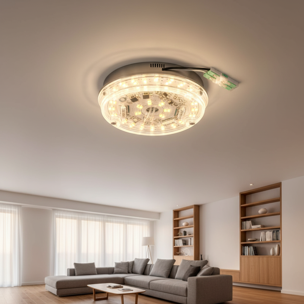 Caisens 4 Inch LED Ceiling Fan Light Kit – 18W 2200LM, 3000K 4500K 6000K, Dimmable, CRI90 for Round Fan Light Replacement
