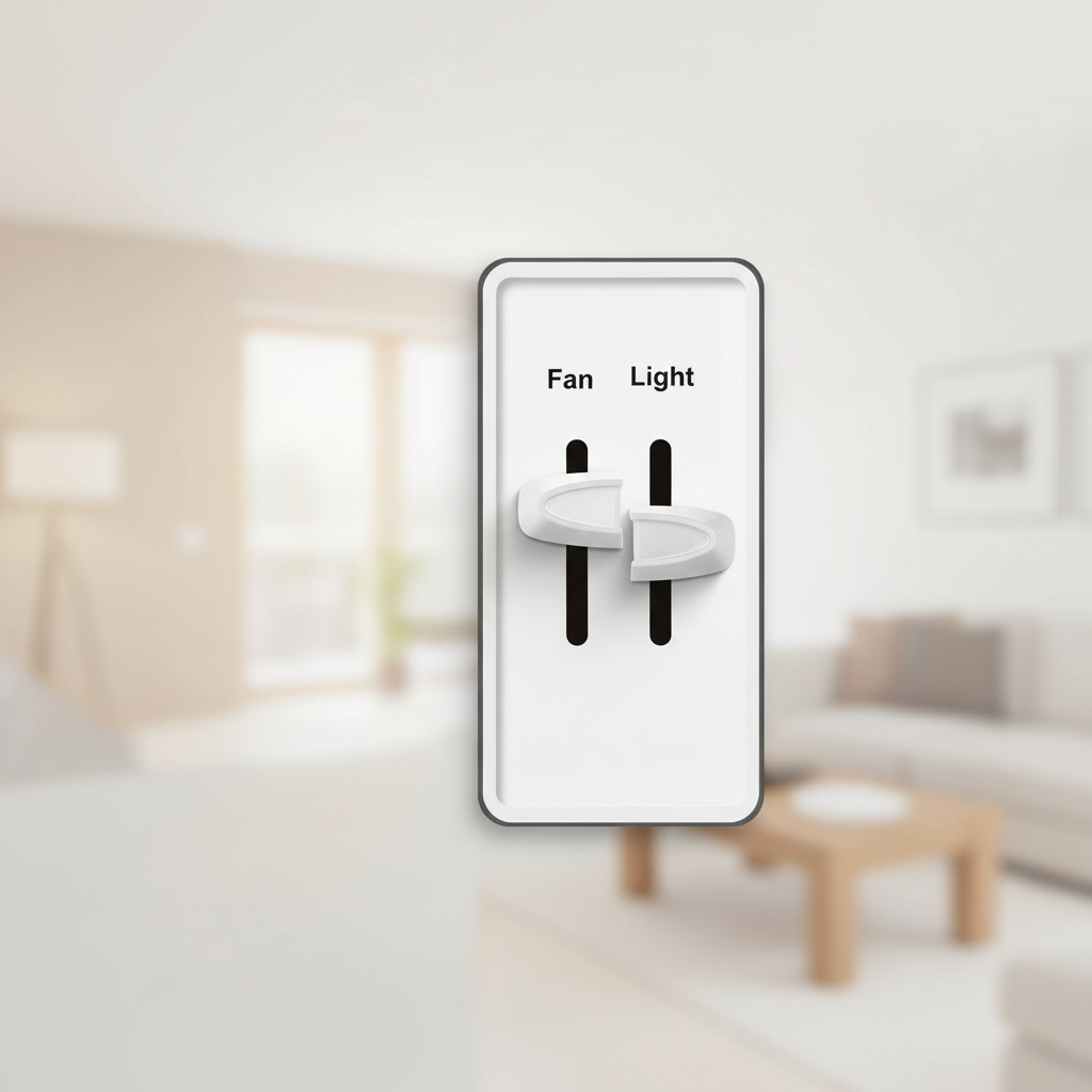 2-Pack Dimmer Switch Knobs White – Split Design, Easy Install, Plastic Construction for Lutron Skylark Fan & Light Control