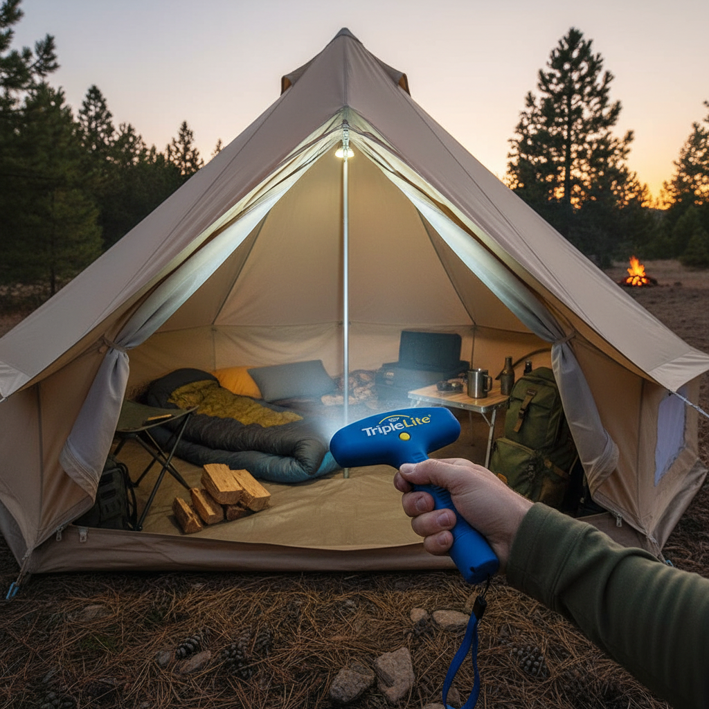 TripleLite 180 Degree LED Flashlight – 300 Lumens, Water Resistant, AA Battery Powered for Camping & Emergency