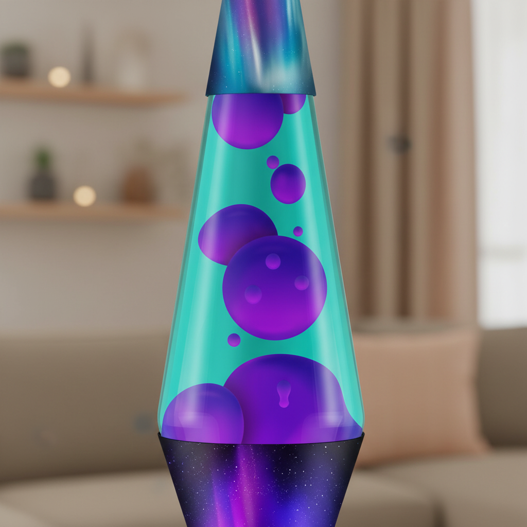 Lava Original 14.5" Aurora Borealis Motion Lamp – Purple Wax, Blue Liquid, Classic Retro Design for Bedroom & Living Room Decor