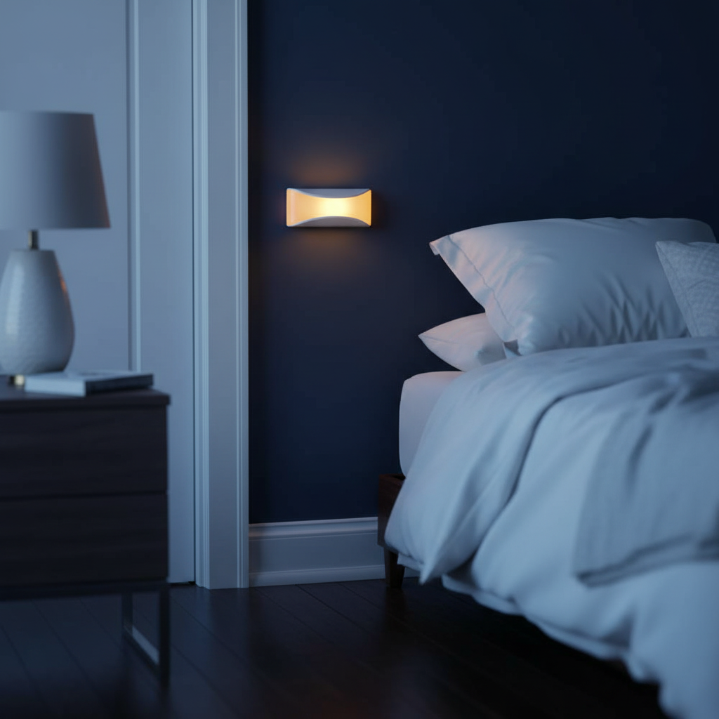 2-Pack LED Night Light Wireless Battery Powered – Dusk to Dawn, Amber Sleep Friendly, Auto On/Off for Stairs & Hallways