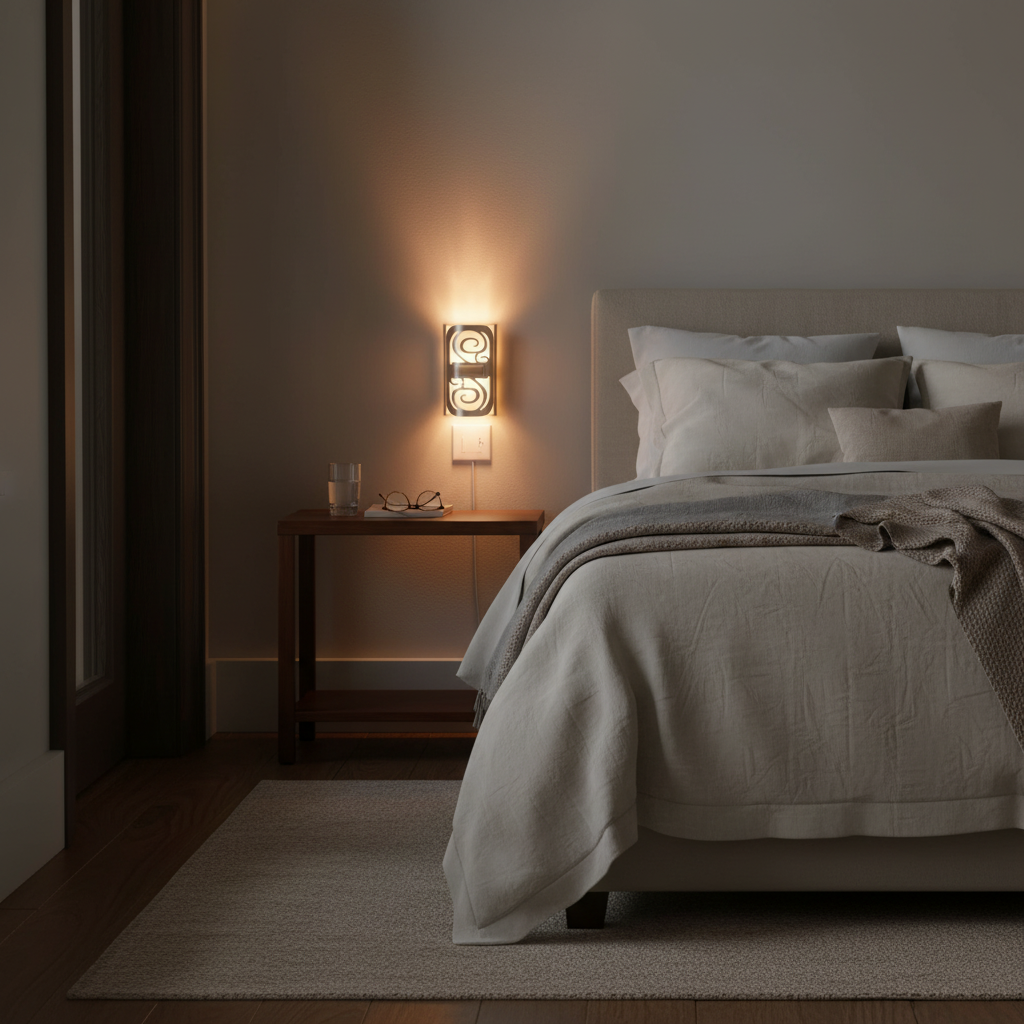 GE LED Motion Sensor Night Light – Plug-In, Dusk to Dawn, Energy Efficient, UL Certified for Bedroom, Bathroom & Hallway (Bronze Swirl)
